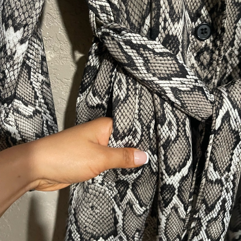 Afrm | Python Animal Printed Light Weight Trench … - image 6